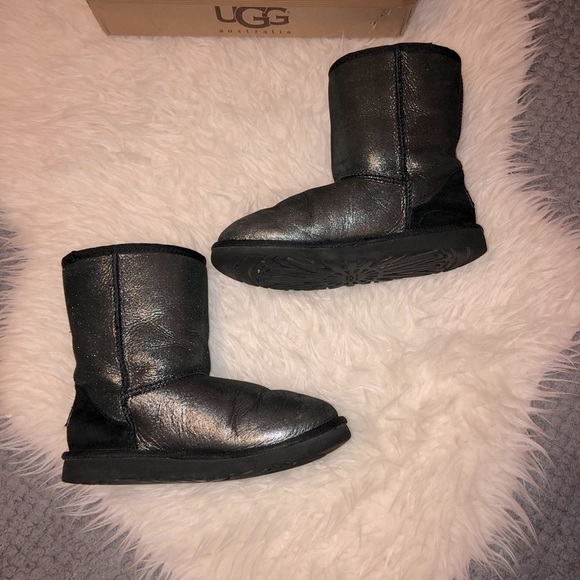 UGG Australia Glitter Sheepskin Mid Calf Boots Sz 4 - Picture 5 of 8